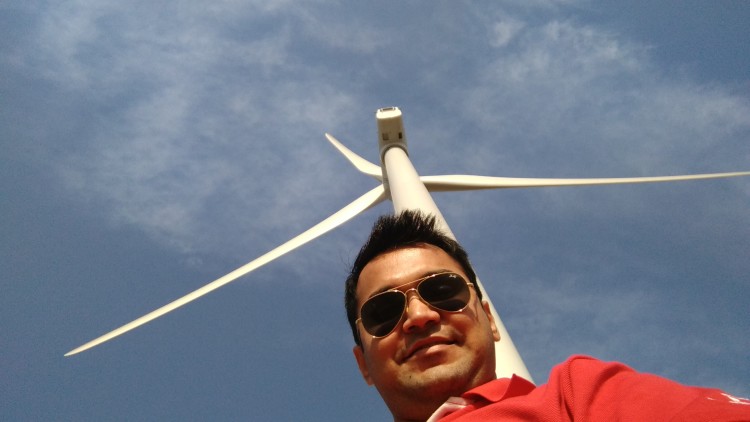 At a wind farm on Bhavnagar Highway