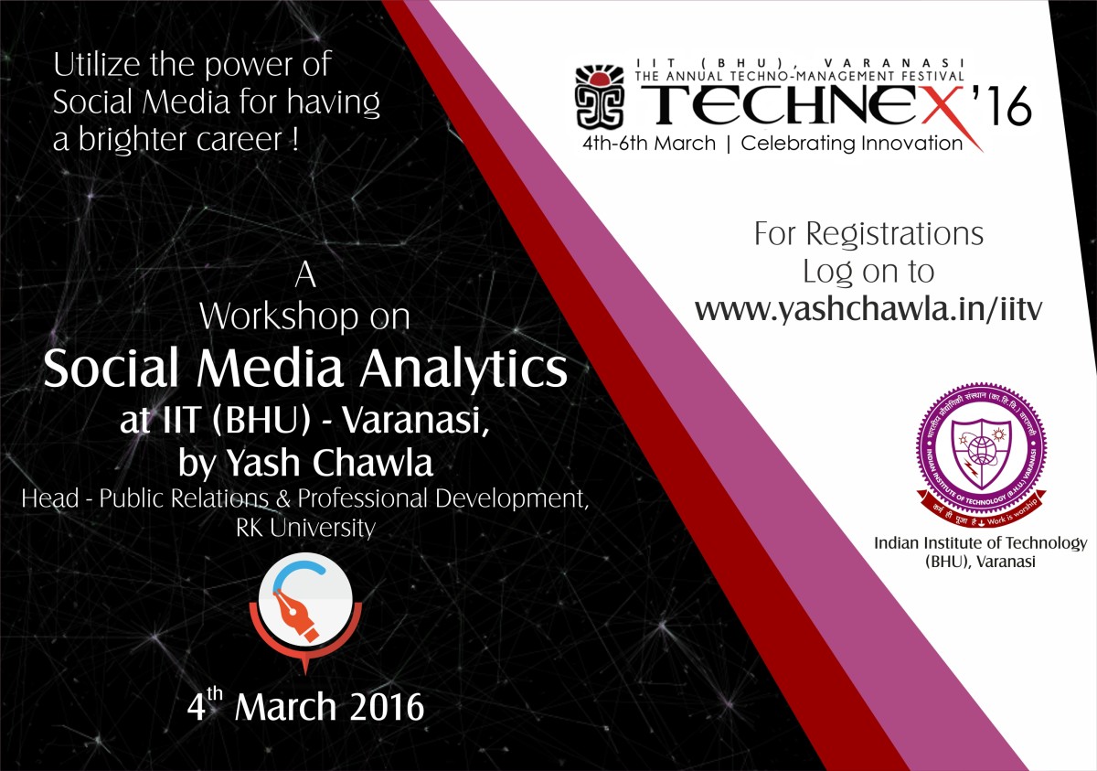 Workshop on Social Media Analytics at Technex – IIT (BHU), Varanasi